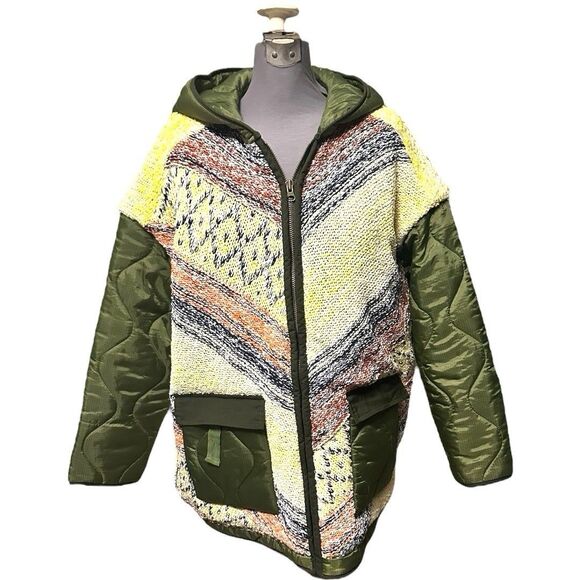 Anthropologie Jackets & Blazers - Anthropologie Pilcro Quilted Hooded Puffer Jacket Moss Green $230 Gorpcore boho